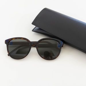 Saint Laurent Round Acetate Havana Sunglasses with case